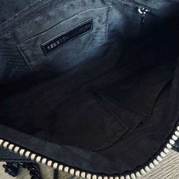 Rebecca Minkoff Black Chain Strap Studded Leather Crossbody Purse Bag - Picture 8 of 10